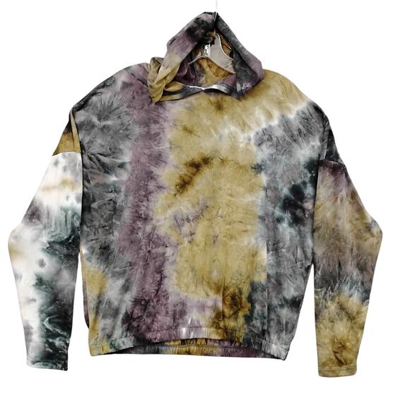 Venus Rules Hoodie Size Medium Earthy Tones Tie Dye Long Sleeve Lightweight - Picture 3 of 6